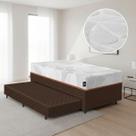 Cama Box com Colchão de Espuma D33 Enrolado Sonno Full - Umaflex + Auxiliar de Espuma Solteiro 88cm