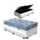 Cama Box com Colchão de Espuma D33 Pillow Top Comfort Luxo Auxiliar de Molas Unique Solteiro 88 cm
