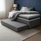 Cama Box com Colchão de Espuma D45 Double Face Territory Hellen + Auxiliar de Espuma Unique Solteiro 88cm