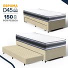 Cama Box com Colchão de Espuma D45 Double Face Territory Hellen + Auxiliar de Espuma Unique Solteiro 88cm