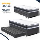 Cama Box com Colchão de Espuma D45 Double Face Territory Hellen + Auxiliar de Molas Unique Solteiro 88cm