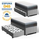 Cama Box com Colchão de Espuma D45 Pillow Top Fort Comfort Auxiliar de Espuma Unique Solteiro 88 cm
