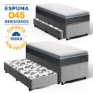 Cama Box com Colchão de Espuma D45 Pillow Top Fort Comfort com Auxiliar de Espuma Unique Solteiro 88 cm Cama Box com Colchão de Espuma D45 Pillow Top Fort Comfort com Auxiliar de Espuma Unique Solteiro 88 cm