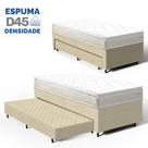 Cama Box com Colchão de Espuma D45 Pillow Top Ortopédico Domo + Auxiliar de Espuma Unique Solteiro 88cm