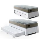 Cama Box com Colchão de Espuma D45 Pillow Top Strong One Face + Auxiliar de Espuma Unique Solteiro 88cm