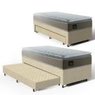 Cama Box com Colchão de Espuma D45 Pillow Top Strong One Face + Auxiliar de Espuma Unique Solteiro 88cm