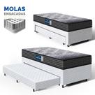 Cama Box com Colchão de Espuma D60 Double Face Guarda Costas Comfort Force Probel Auxiliar de Espuma Unique Solteiro 88 cm