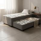 Cama Box com Colchão de Espuma e Auxiliar de Molas Unique 3 em 1 Solteiro 88 cm