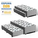 Cama Box com Colchão de Espuma e Auxiliar de Molas Unique 3 em 1 Solteiro 88 cm