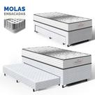 Cama Box com Colchão de Molas Ensacadas Double Face Essence Probel Auxiliar de Espuma Unique Solteiro 88 cm