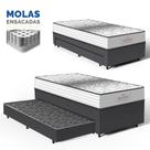 Cama Box com Colchão de Molas Ensacadas Double Face Essence Probel Auxiliar de Espuma Unique Solteiro 88 cm