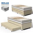 Cama Box com Colchão de Molas Ensacadas Double Face Pillow Euro Alfa Probel + Auxiliar de Espuma Unique Solteiro 88cm