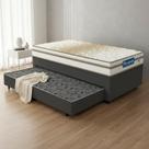 Cama Box com Colchão de Molas Ensacadas Double Face Pillow Euro Alfa Probel + Auxiliar de Molas Unique Solteiro 88cm