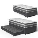 Cama Box com Colchão de Molas Ensacadas Luve + Auxiliar de Molas Unique Solteiro 88cm