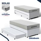 Cama Box com Colchão de Molas Ensacadas Ortobom One Face Plenno Superpocket + Auxiliar de Espuma Solteiro 88cm