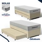 Cama Box com Colchão de Molas Ensacadas Ortobom One Face Plenno Superpocket + Auxiliar de Espuma Solteiro 88cm