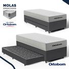 Cama Box com Colchão de Molas Ensacadas Ortobom One Face Plenno Superpocket + Auxiliar de Espuma Solteiro 88cm