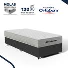 Cama Box com Colchão de Molas Ensacadas Ortobom One Face Plenno Superpocket Solteiro 88cm