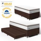 Cama Box com Colchão de Molas Ensacadas Pillow Top Neve com Auxiliar de Espuma Unique Solteiro 88 cm