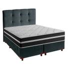 Cama Box Com Colchão King Classic Airflex Colchões + Cabeceira Cinza Cama Box Com Colchão King Classic Airflex Colchões + Cabeceira Cinza
