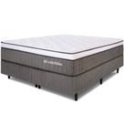 Cama Box com Colchão King Molas Ensacadas Espuma D33 e Pillow de Visco Power Sleep 193x203cm - BF Colchões Cama Box com Colchão King Molas Ensacadas Espuma D33 e Pillow de Visco Power Sleep 193x203cm - BF Colchões
