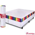Cama Box com Colchão King Vácuo Dupla Face Ortopédico Max Flowing 193x203cm BF Colchões Cama Box com Colchão King Vácuo Dupla Face Ortopédico Max Flowing 193x203cm BF Colchões