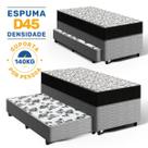 Cama Box Com Colchão Ortobom de Espuma D45 Airtech 150 e Auxiliar de Espuma Unique Solteiro 88 cm