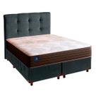 Cama Box Com Colchão Queen Celebration Euro Flex Colchões + Cabeceira Cinza Cama Box Com Colchão Queen Celebration Euro Flex Colchões + Cabeceira Cinza