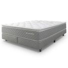 Cama Box com Colchão Queen Molas Ensacadas Pillow Top Premium Sleep Cinza 158x198cm BF Colchões Cama Box com Colchão Queen Molas Ensacadas Pillow Top Premium Sleep Cinza 158x198cm BF Colchões