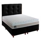Cama Box Com Colchão Queen Real Hellen + Cabeceira Preto