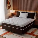 Cama Box com Colchão Queen Sigma Flow (23x158x198) Marrom e Branco