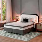 Cama Box com Colchão Queen Sigma Misto (22x158x198) Branco e Cinza Cama Box com Colchão Queen Sigma Misto (22x158x198) Branco e Cinza