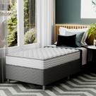 Cama Box com Colchão Solteirão Howie Misto D33 (17x108x198) Branco e Cinza
