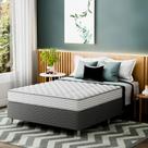 Cama Box com Colchão Viúva Howie Espuma D33 (17x128x188) Branco e Cinza
