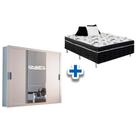 Cama Box Conjugada Casal Union Ortobom + Guarda Roupa Veneza Luxo Branco