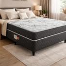 Cama Box Conjugada Ortopedica Casal D28 com Travesseiros- Lucas Home - Unique 138x188x64cm