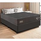 Cama Box Conjugado Casal com Colchão (138x64x188) Orthopedic Plus Gazin CR35308 Cinza/Preto