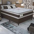 Cama Box Conjugado Casal com Colchão (138x73x188) Sleep Gold Gazin CR35355 Marrom/Bege