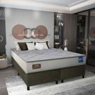 Cama Box Conjugado King Com Colchão 193x61x203 Magma Firm Gazin Cr35363 Bege Marrom