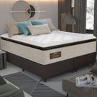 Cama Box Conjugado King Com Colchão 193x73x203 Gazin Cr35350 Bege Marrom