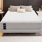 Cama Box Conjugado Queen Com Colchão 158x64x198 Nevasca Gazin Cr35296 Branco Cinza Claro