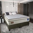 Cama Box Conjugado Queen Com Colchão 158x73x198 Lux Firm Gazin Cr35315 Areia Marrom