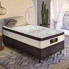 Cama Box Conjugado Solteirão com Colchão (98x65x198) Ibiza Gazin CR35366 Areia/Marrom