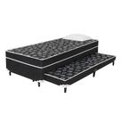 Cama Box Conjugado Solteiro com Auxiliar Espuma 0,88M Black