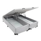 Cama Box Cosmopolita Baú Bipartido CASAL PADRÃO Camurça Cinza 138x188