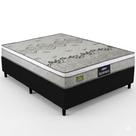 Cama Box de Casal Gazin Stone Sommier D33 altura de 60 cm e largura de 138 Cinza Preto