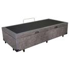 Cama Box de Solteiro Com Baú, Suede Cinza RC