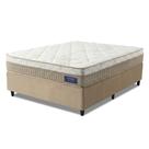 Cama Box Desmontável Colchão Queen Molas Ensacadas Euro In Natural Confort 158x198x63cm Bege