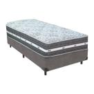 Cama Box e Colchão Black Graphite Molas Ensacadas Solteiro 88x188X27 Anjos