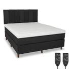 Cama Box e Colchão Magnético Massageador com Cabeceira - Eco Premium